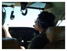 One of the summer students flying along the Connecticut coast
