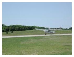 Rae McLellan in N3054E greasing his landing at Block Island