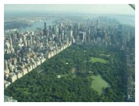 Central Park looking south from 2000 feet